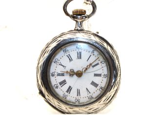 Splendido orologio collo per signora argento 1800