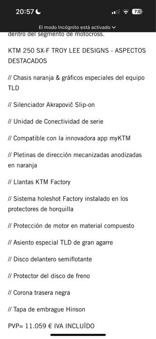 KTM 250 4t Edición Especial 2021