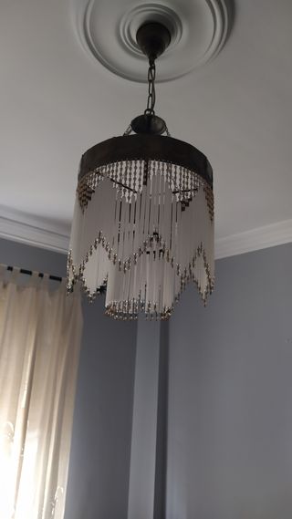 Lámpara de techo colgante cristal y metal