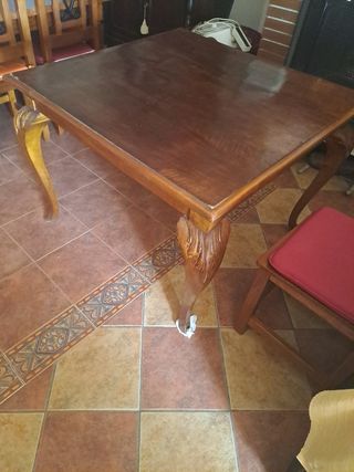 Mesa de comedor vintage madera 1x1m