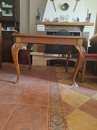 Mesa de comedor vintage madera 1x1m