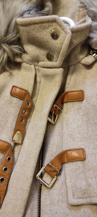 Abrigo paño Zara beige