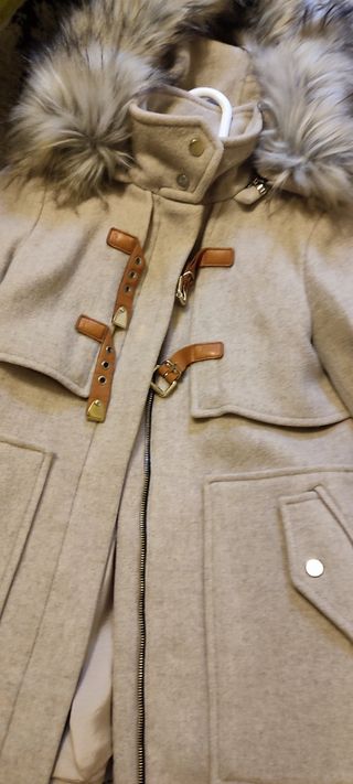 Abrigo paño Zara beige
