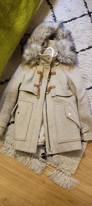 Abrigo paño Zara beige
