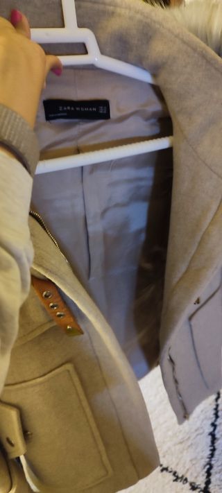 Abrigo paño Zara beige