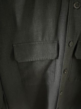 Camisa Zara gris marengo bolsillos talla XS