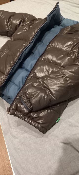 Plumas Benetton reversible marrón y azul