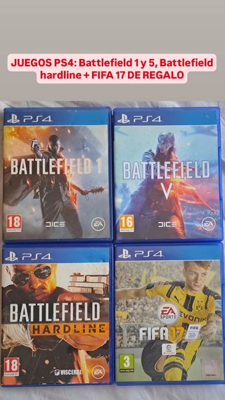 Juegos PS4: Battlefield 1, V, Hardline + FIFA 17