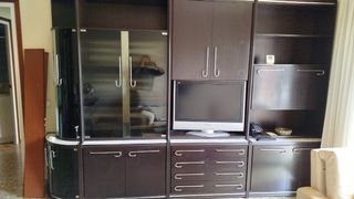 Mueble modular madera y cristal