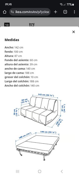 Sofá Cama Ikea Lycksele Beige