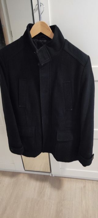 Chaqueta paño Zara hombre negra