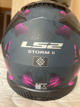 Casco Moto LS2 Negro y Rosa Talla S