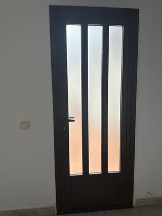 Puerta de aluminio con 3 cristales