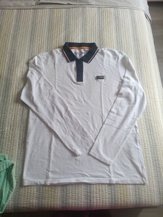 Polo Jack & Jones manga larga blanco