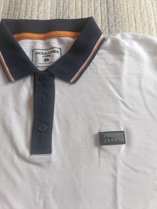 Polo Jack & Jones manga larga blanco