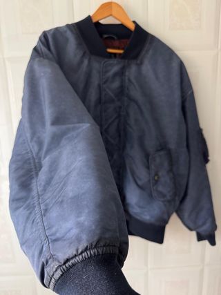 Bomber Zara efecto lavado azul