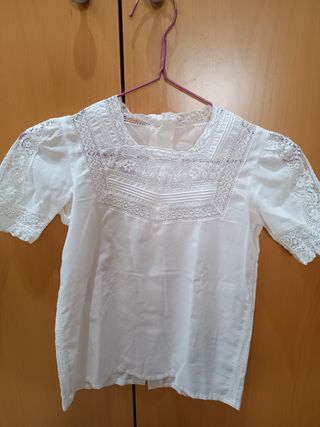 Camisa regional niña blanca 