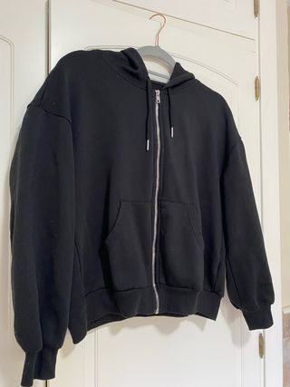 Sudadera negra con cremallera Shein