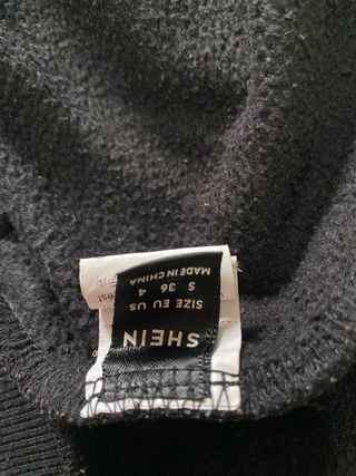 Sudadera negra con cremallera Shein