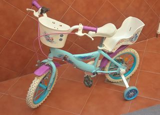 Bicicleta infantil Frozen con ruedines