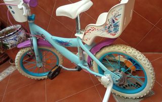 Bicicleta infantil Frozen con ruedines