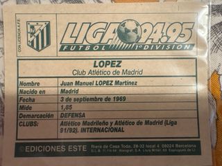 Cromo López Atlético de Madrid 94-95