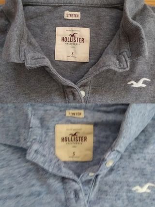 Polos Hollister chica S (gris y azul)