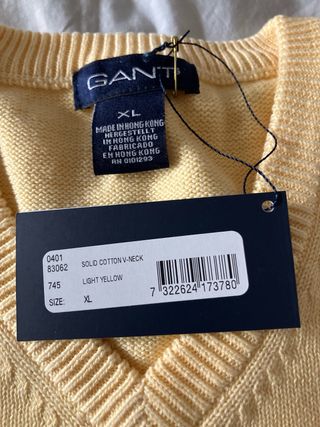 Jersey Gant V-Neck Amarillo Talla L