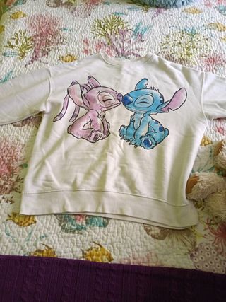 Sudadera Niña Lilo y Stich Rosa y Blanca