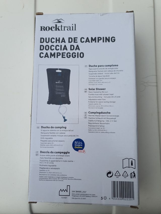 Ducha solar Rocktrail 25L camping