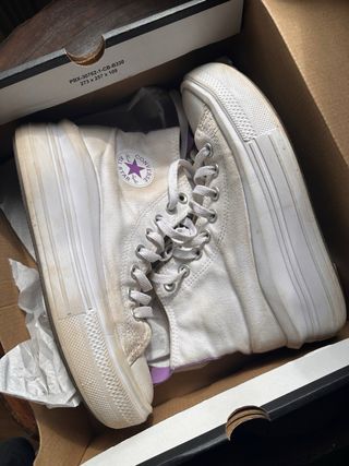 Converse plataforma blancas 