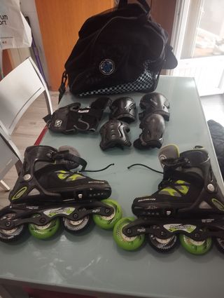 Patines en línea Rollerblade + protecciones