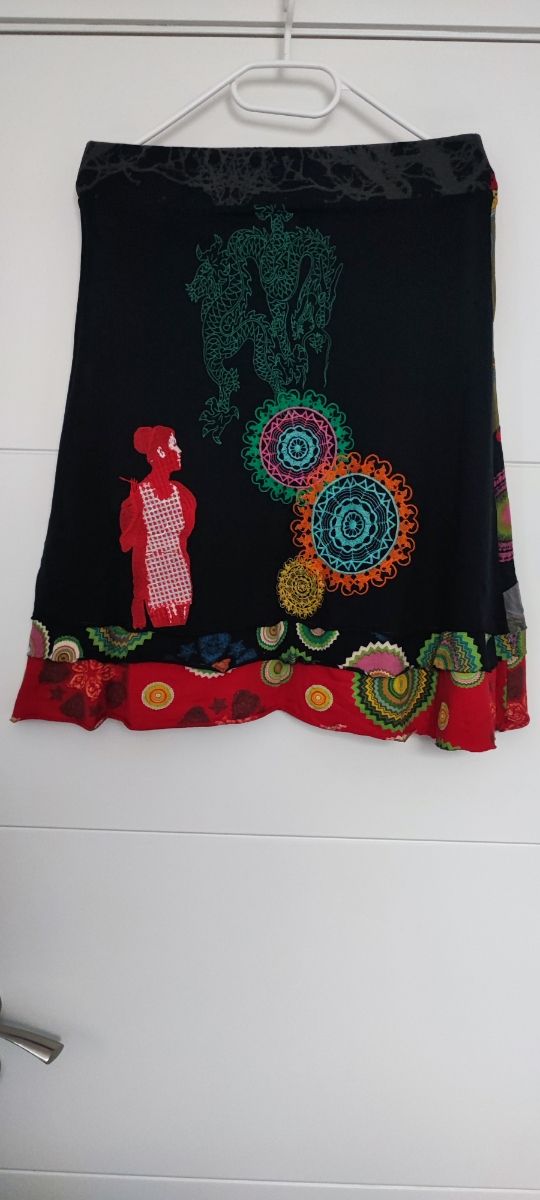 Falda Desigual Multicolor