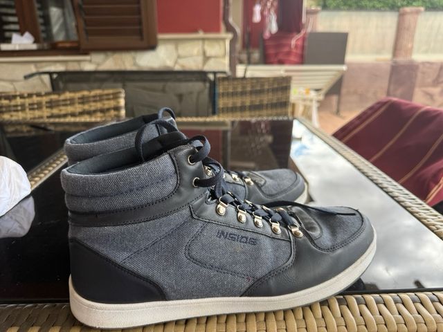 Zapatillas InSide Azul y Blanco. Tela vaquera