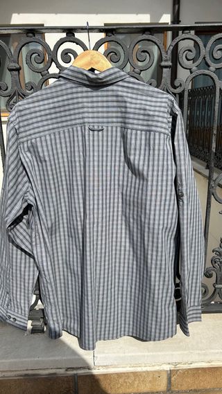 Camisa Columbia Rayas Gris Hombre