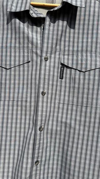Camisa Columbia Rayas Gris Hombre