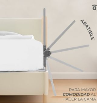 Barrera de cama rosa con dibujo de conejo