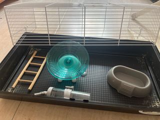 Jaula Hámster con Rueda y Comedero