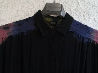Camisa Negra Manga Larga Bordada