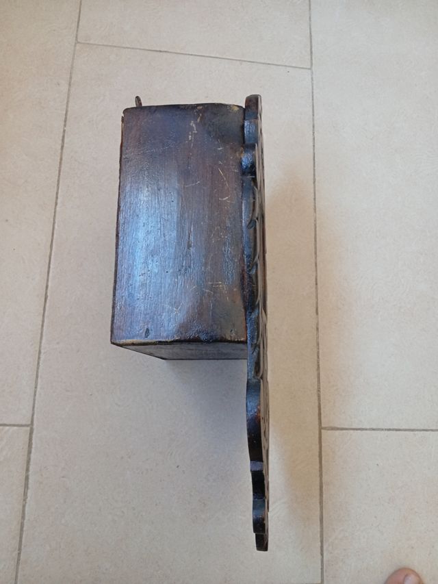 Caja Reloj Pared Madera Tallada Mano