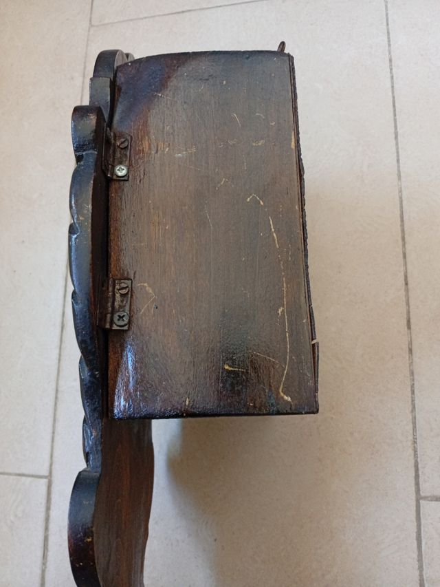 Caja Reloj Pared Madera Tallada Mano