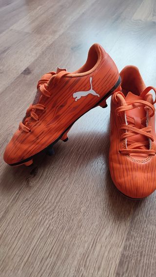 Botas de fútbol niño naranja Puma