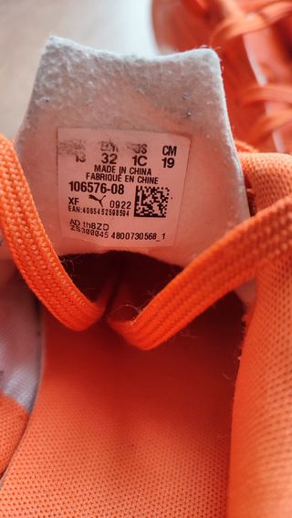 Botas de fútbol niño naranja Puma