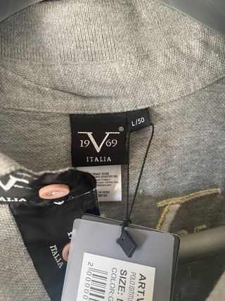 Polo Versace Hombre Gris Talla L Nuevo con Etiquet