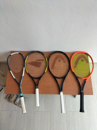 Lote 4 Raquetas Tenis y Squash