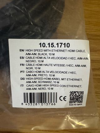 Cable HDMI 10M HIGH SPEED con Ethernet