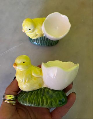 Portauova vintage in ceramica - 2 pezzi
