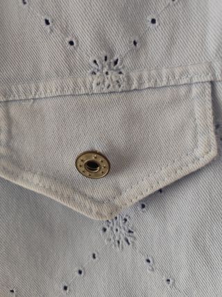 Chaleco Vaquero Azul Bordado
