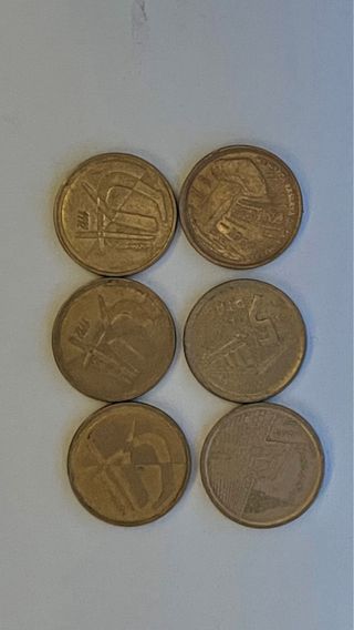 Lote 6 monedas 5 pesetas varios años