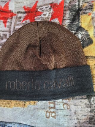 Roberto Cavalli Cappello Sciarpa Marrone Nero